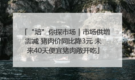 “培”你探市场｜市场供增需减 猪肉价同比降3元 未来40天便宜猪肉敞开吃
