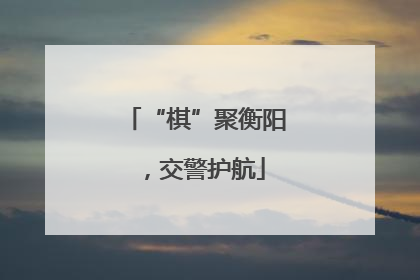 “棋”聚衡阳，交警护航