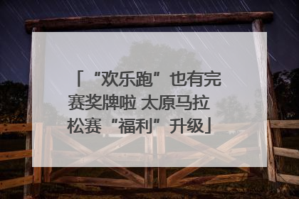 “欢乐跑”也有完赛奖牌啦 太原马拉松赛“福利”升级