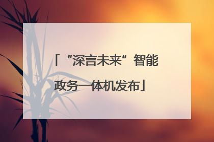 “深言未来”智能政务一体机发布