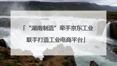“湖南制造”牵手京东工业 联手打造工业电商平台