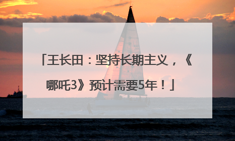 王长田：坚持长期主义，《哪吒3》预计需要5年！