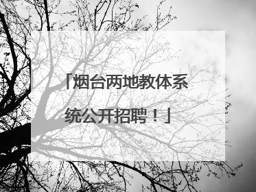 烟台两地教体系统公开招聘！