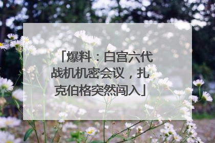 爆料：白宫六代战机机密会议，扎克伯格突然闯入