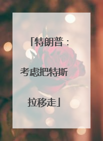 特朗普：考虑把特斯拉移走