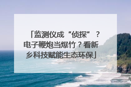 监测仪成“侦探”？电子鞭炮当爆竹？看新乡科技赋能生态环保