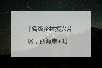 省级乡村振兴片区，西海岸+1
