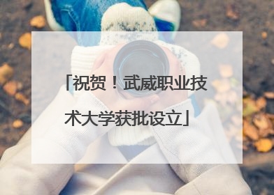祝贺！武威职业技术大学获批设立