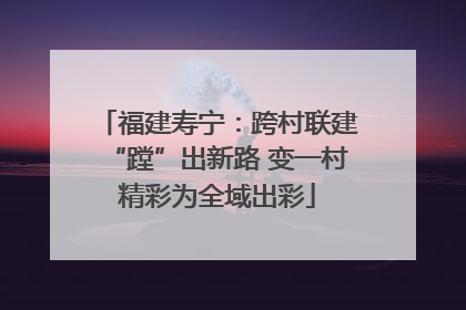 福建寿宁：跨村联建“蹚”出新路 变一村精彩为全域出彩