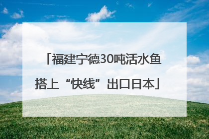福建宁德30吨活水鱼搭上“快线”出口日本