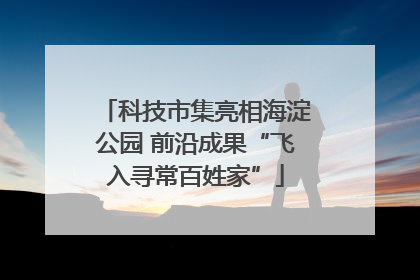 科技市集亮相海淀公园 前沿成果“飞入寻常百姓家”