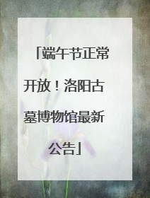 端午节正常开放！洛阳古墓博物馆最新公告