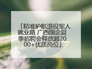 精准护航退役军人就业路 广西国企夏季招聘会释放超2000+优质岗位