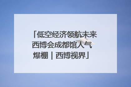 低空经济领航未来 西博会成都馆人气爆棚｜西博视界