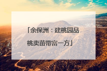 余保洲：建桃园品桃卖苗带富一方