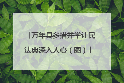 万年县多措并举让民法典深入人心（图）