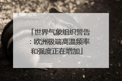 世界气象组织警告：欧洲极端高温频率和强度正在增加