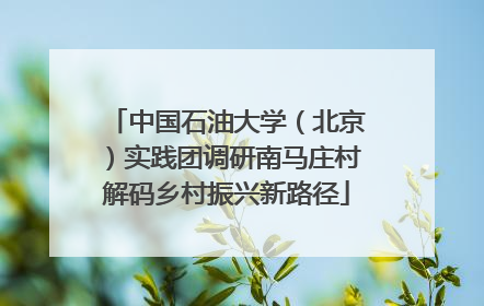 中国石油大学（北京）实践团调研南马庄村解码乡村振兴新路径