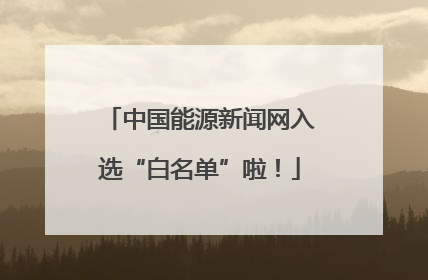 中国能源新闻网入选“白名单”啦！