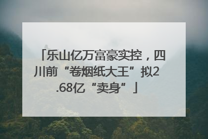 乐山亿万富豪实控，四川前“卷烟纸大王”拟2.68亿“卖身”