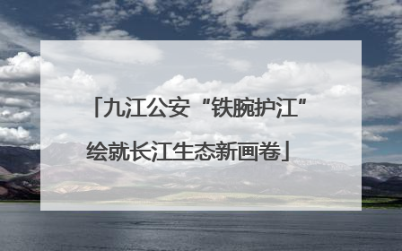 九江公安“铁腕护江”绘就长江生态新画卷