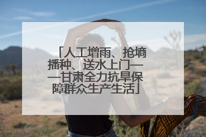 人工增雨、抢墒播种、送水上门——甘肃全力抗旱保障群众生产生活