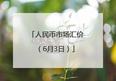 人民币市场汇价（6月3日）