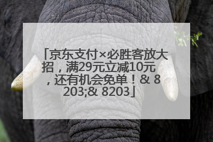 京东支付×必胜客放大招，满29元立减10元，还有机会免单！& 8203;& 8203