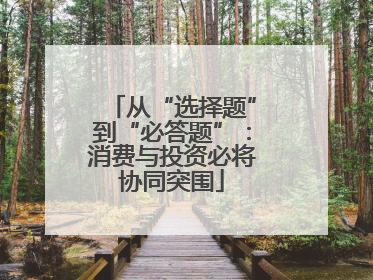 从“选择题”到“必答题”：消费与投资必将协同突围