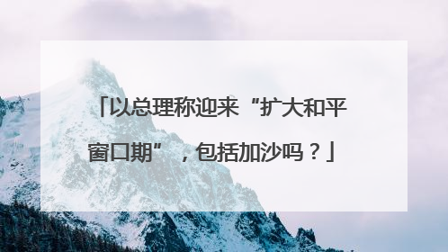 以总理称迎来“扩大和平窗口期”，包括加沙吗？