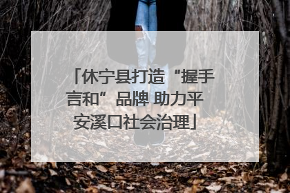 休宁县打造“握手言和”品牌 助力平安溪口社会治理