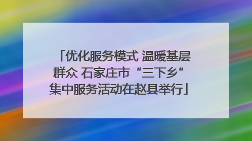 优化服务模式 温暖基层群众 石家庄市“三下乡”集中服务活动在赵县举行