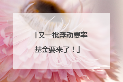 又一批浮动费率基金要来了！