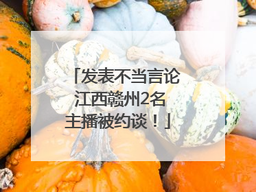 发表不当言论 江西赣州2名主播被约谈！