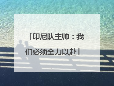 印尼队主帅：我们必须全力以赴