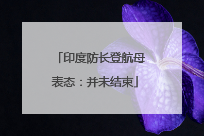 印度防长登航母表态：并未结束
