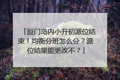厦门岛内小升初派位结束！均衡分班怎么分？派位结果能更改不？