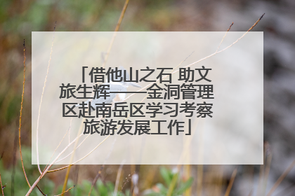 借他山之石 助文旅生辉——金洞管理区赴南岳区学习考察旅游发展工作