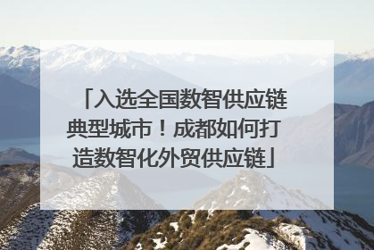 入选全国数智供应链典型城市！成都如何打造数智化外贸供应链