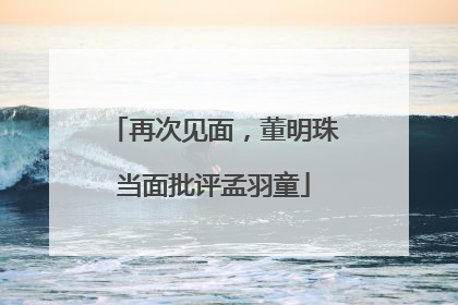 再次见面，董明珠当面批评孟羽童