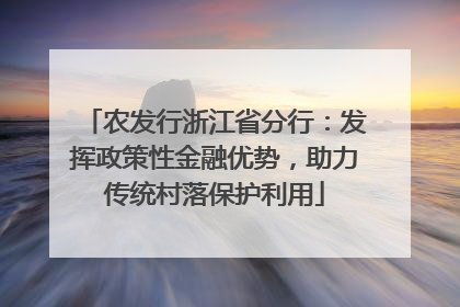 农发行浙江省分行：发挥政策性金融优势，助力传统村落保护利用