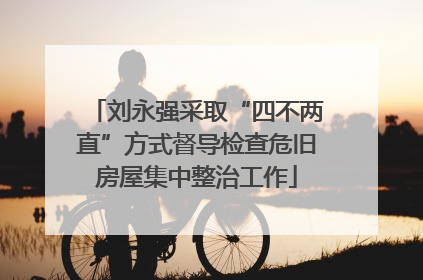 刘永强采取“四不两直”方式督导检查危旧房屋集中整治工作