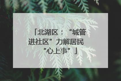 北湖区：“城管进社区”力解居民“心上事”