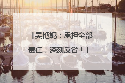 吴艳妮：承担全部责任，深刻反省！