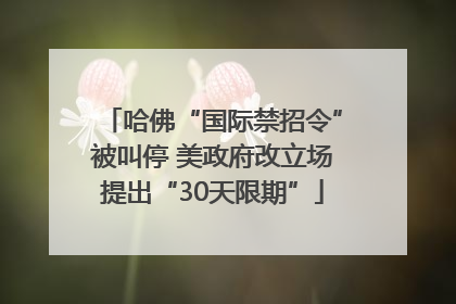 哈佛“国际禁招令”被叫停 美政府改立场提出“30天限期”