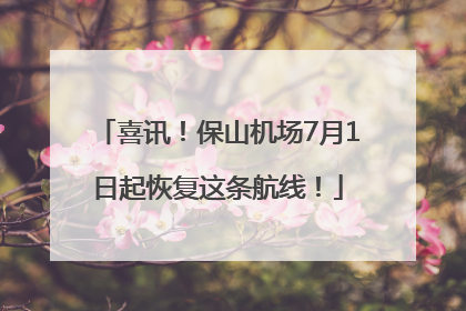 喜讯！保山机场7月1日起恢复这条航线！
