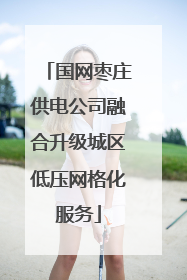 国网枣庄供电公司融合升级城区低压网格化服务