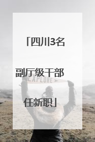 四川3名副厅级干部任新职