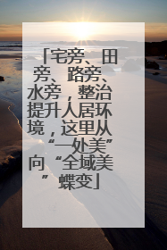 宅旁、田旁、路旁、水旁，整治提升人居环境，这里从“一处美”向“全域美”蝶变