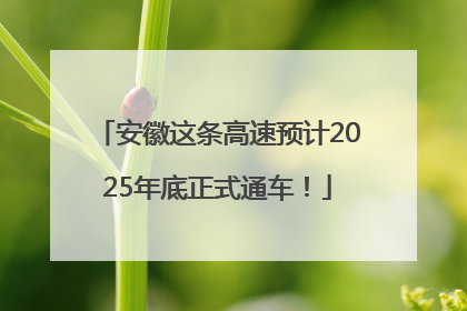 安徽这条高速预计2025年底正式通车！